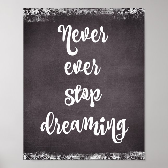 Chalkboard-typografi: Dream-citat Poster (Framsidan)