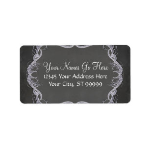 Chalkboard Typografiska Löv Swirl Rustic Bröllop Adressetikett