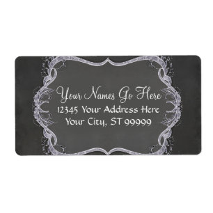 Chalkboard Typografiska Löv Swirl Rustic Bröllop Fraktsedel