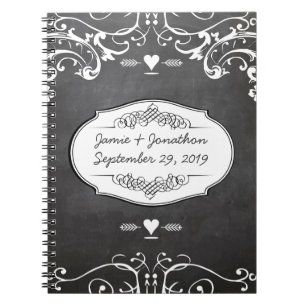 Chalkboard Typography Bröllop Anteckningsbok