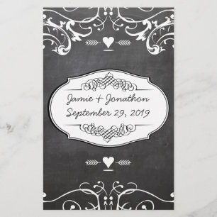 Chalkboard Typography Bröllop Brevpapper