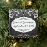 Chalkboard Typography Bröllop Julgransprydnad Keramik<br><div class="desc">Chalkboard Vintage Modern Mr. och Chalkboard Wedations Sweet and sassy chalkboard bröllop Chalkboard Modern Vintage Typography Invations Sweet and sassy chalkboard bröllop Bröllopsfest T-shirts</div>
