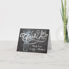 Chalkboard Typography Bröllop Tack Kort