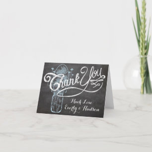 Chalkboard Typography Bröllop Tack Kort