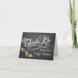 Chalkboard Typography Bröllop Tack Kort