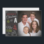 Chalkboard Typography Photo jul Card Julkort<br><div class="desc">Chalkboard Typography Photo jul Card</div>