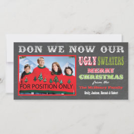Chalkboard Ugly jul Sweater Photo Card Julkort