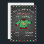 Chalkboard Ugly Sweater jul Party Inbjudningar<br><div class="desc">Inbjudan vänner,  familj och gäster till din fula tröja jul party!  Fira bran och gör minnen med den fulaste julsvett du kan hitta!  Personlig med dina party-uppgifter!  Gäster kan samla sig och njuta av en bra traditionell ful sweater party!</div>