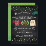 Chalkboard Ugly Sweater-julfest-inbjudan Inbjudningar<br><div class="desc">Anpassa den här roligten till stil-chalkboard-retro till din evenemangsspecifikation.</div>