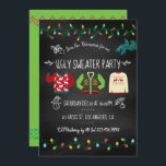 Chalkboard Ugly Sweater-julfest-inbjudan Inbjudningar<br><div class="desc">Anpassa den här roligten till stil-chalkboard-retro till din evenemangsspecifikation.</div>