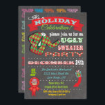 Chalkboard Ugly Sweater-julfest-inbjudan Inbjudningar<br><div class="desc">Toppen coola Ugly Sweater Helgdag julfest med en illustration av en ful svettare,  roligt-typografi och banderoller på en kritersbakgrund. McBooboos illustration av hand plockade.</div>