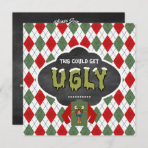 Chalkboard Ugly Sweater-julfest-inbjudan