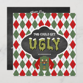 Chalkboard Ugly Sweater-julfest-inbjudan Inbjudningar