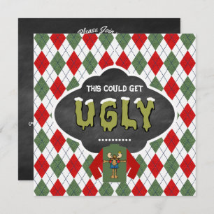 Chalkboard Ugly Sweater-julfest-inbjudan Inbjudningar