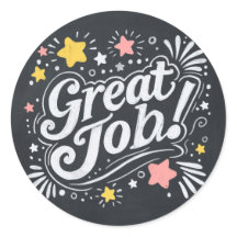 Chalkboard Underbara jobbstämplar med stjärnor och