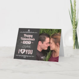 Chalkboard Valentine anpassningsbar foto/namn I Hj Helgkort