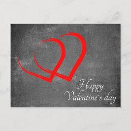 Chalkboard Valentine's Day Red Hearts Elegant Helg Vykort