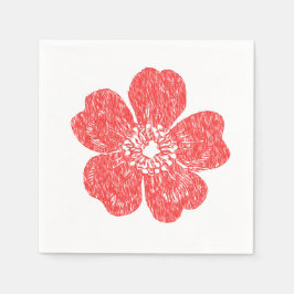 Chalkboard Vild Röd ros Pappersservett