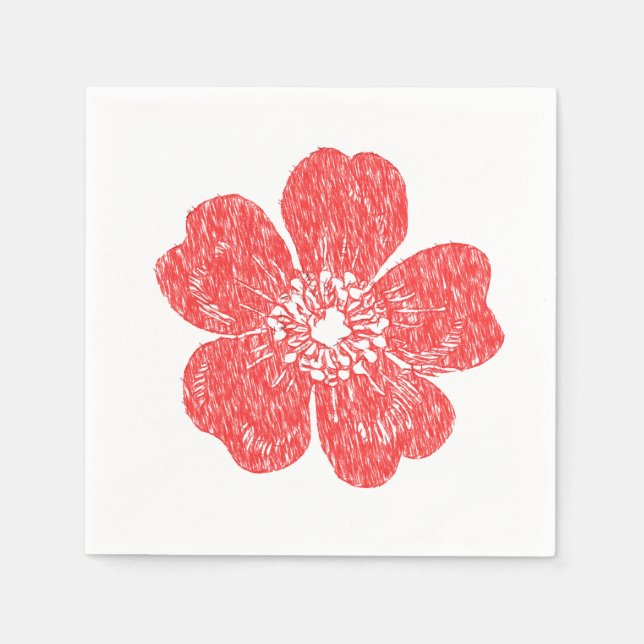 Chalkboard Vild Röd ros Pappersservett (Framsidan)