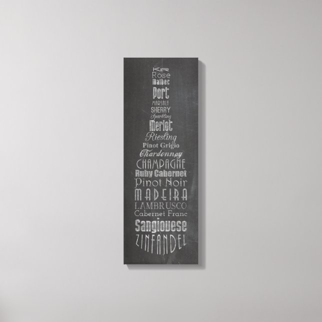 Chalkboard vin Ord Canvastryck (Framsida)