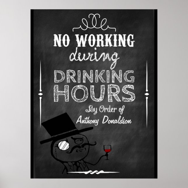 Chalkboard vin Personlig Humor Poster (Framsidan)