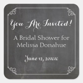 Chalkboard Vintage Flourish Ram, Möhippa Fyrkantigt Klistermärke