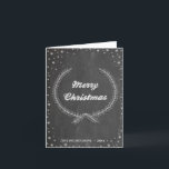 Chalkboard Vintage God jul Folium Utandning Helgkort<br><div class="desc">Rent och enkelt julkort med en julklapp i snöflingan ram. Finns som ett platta kort,  ett vikt kort och ett vykort. Önska er alla God jul och Gott nytt år!</div>