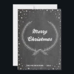 Chalkboard Vintage God jul Folium Utandning Julkort<br><div class="desc">Rent och enkelt julkort med en julklapp i snöflingan ram. Finns som ett platta kort,  ett vikt kort och ett vykort. Önska er alla God jul och Gott nytt år!</div>