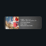 Chalkboard Vintage jultomte Returadress Returadress Etikett<br><div class="desc">Chalkboard Rustic Vintage Santa Helgdag Returetiketters</div>