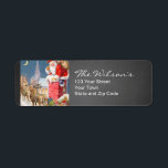 Chalkboard Vintage jultomte Returadress Returadress Etikett<br><div class="desc">Chalkboard Rustic Vintage Santa Helgdag Returetiketters</div>