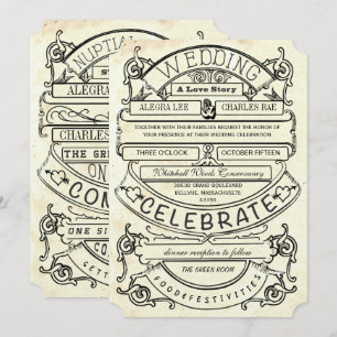 Chalkboard Vintage Modern Typography Bröllop Inbjudningar