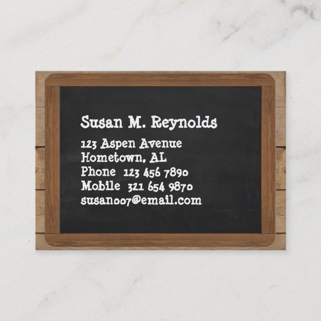 Chalkboard Visitkort (Framsida)