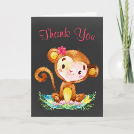 Chalkboard Watercolor Monkey Girl Tack