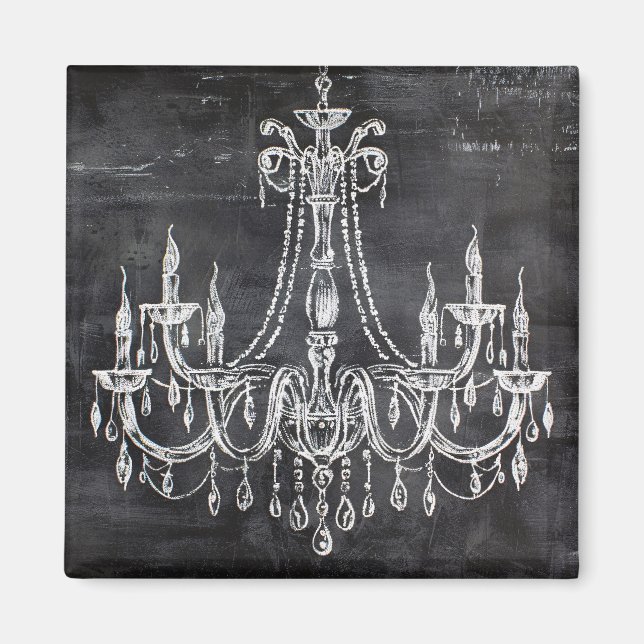 Chalkboard White Chalk Chandelier Magnet (Framsidan)