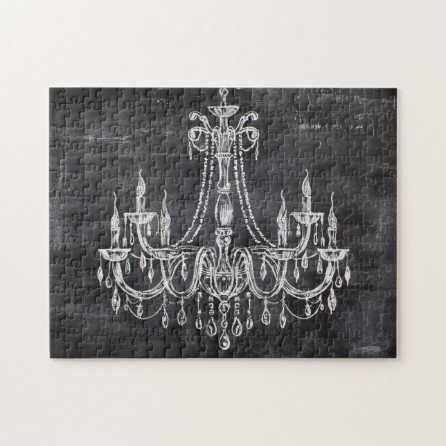 Chalkboard White Chalk Chandelier Pussel (Horisontell)