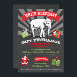 Chalkboard White Elephant Gift Exchange Inchange Inbjudningar<br><div class="desc">Chalkboard White Elephant Gift Exchange Inchange Roligt jul Gift Exchange-inbjudningar med Gamla Jultomten och Vintage Elephant Cliart med underbar grafik och typsnitt på en Toppen i en krita som utförs i ett poster stil. Underbar för din coola och höftvita elefantjuls Julfest.</div>