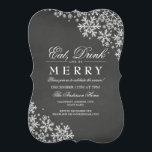 Chalkboard White Snowflake-jul Party Inbjudan<br><div class="desc">Fler julfestinbjudningar i Little Bayleigh Store!</div>