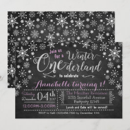 Chalkboard Winter ONEderland Birthday-inbjudan Inbjudningar