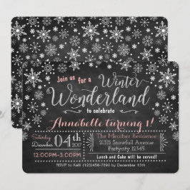 Chalkboard Winter Wonderland Birthday-inbjudan Inbjudningar