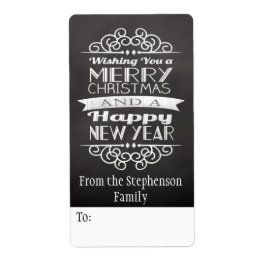 Chalkboard Wishing You God jul Gift Märkre Fraktsedel