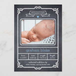 Chalked Ram Birth Notification - Blue Meddelande