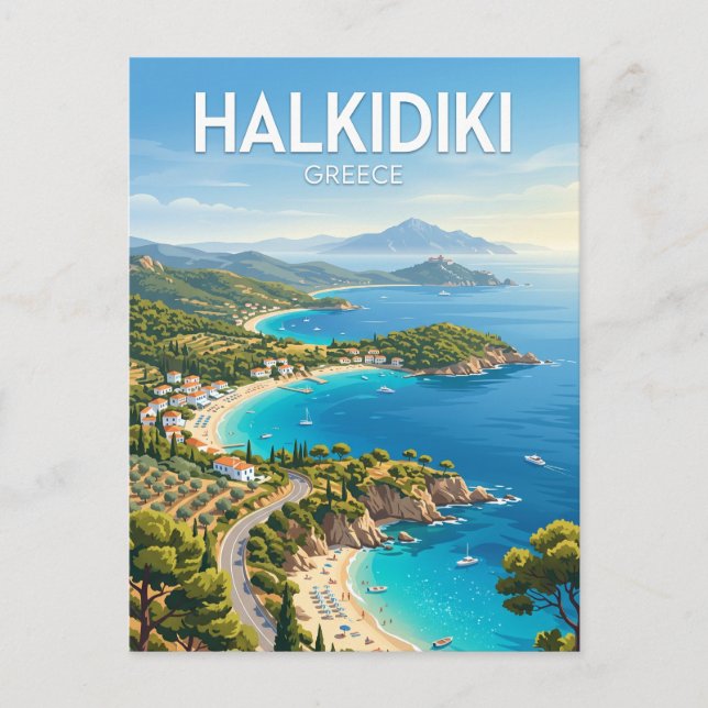 Chalkidiki Grekland Vykort (Framsida)