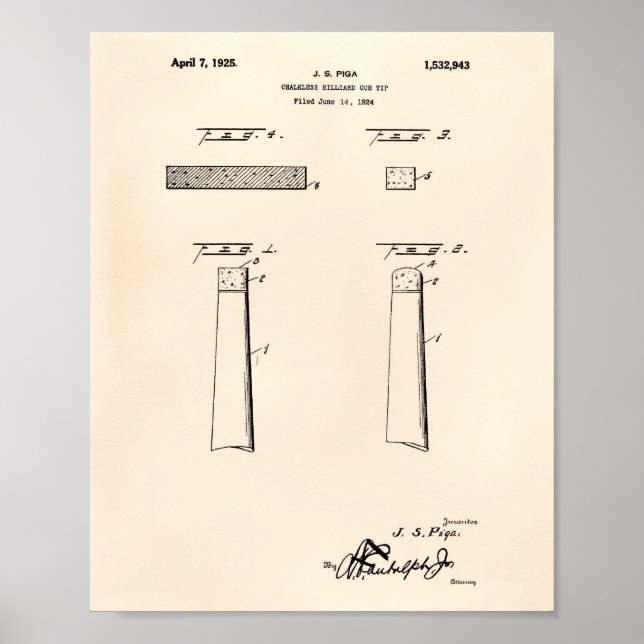 Chalkless Billiard Cue Tip 1925 - Old Peper Poster (Framsidan)