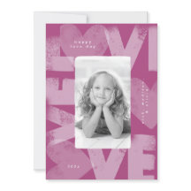 Chalky Graffiti Roligt Lila Valentine Photo Card