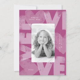 Chalky Graffiti Roligt Lila Valentine Photo Card Julkort