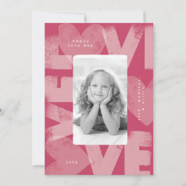 Chalky Graffiti Roligt Red Valentine Photo Card Julkort