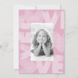 Chalky Graffiti Roligt Rosa Valentine Photo Card Julkort