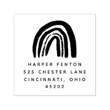 Chalky Rainbow Self Inking Returadress Frimärke