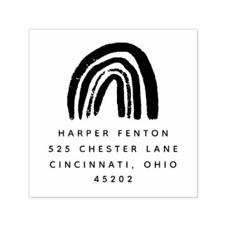 Chalky Rainbow Self Inking Returadress Frimärke Självfärgande Stämpel