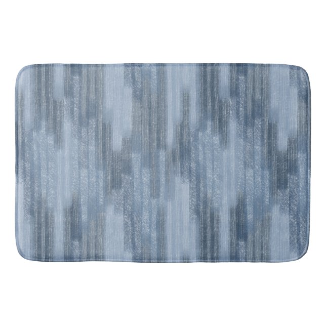 Chalky Textured Abstrakt i Denim Blue Badrumsmatta (Framsidan)